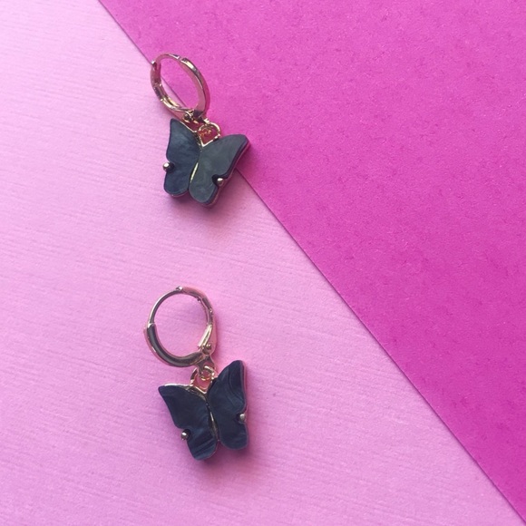 Y2K Coquette Girl 90’s Butterfly Hoops Earrings, Dainty pastel Daily Jewelry - Picture 8 of 10